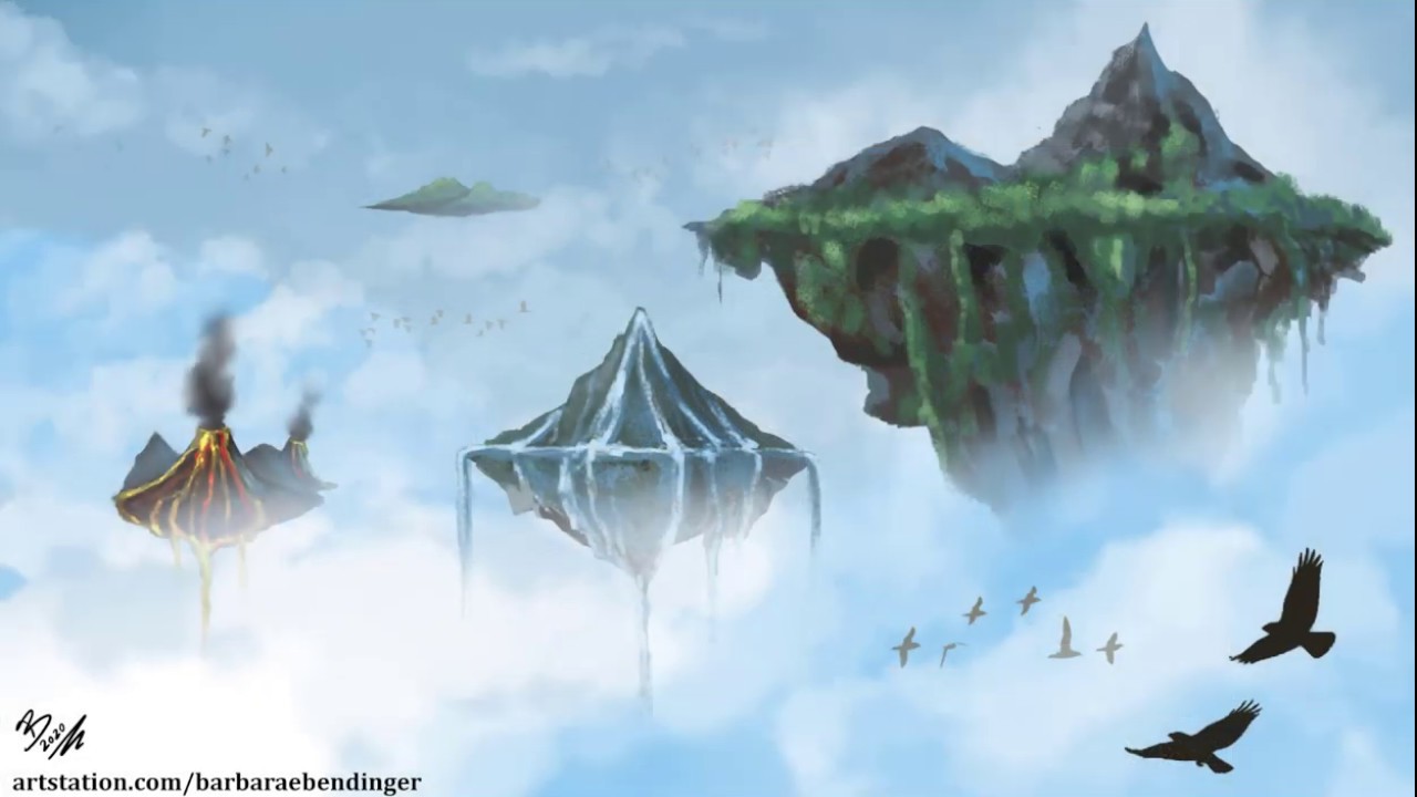DIGITAL PAINTING - FANTASY WORLD - FLOATING ISLANDS - RELAXING ART