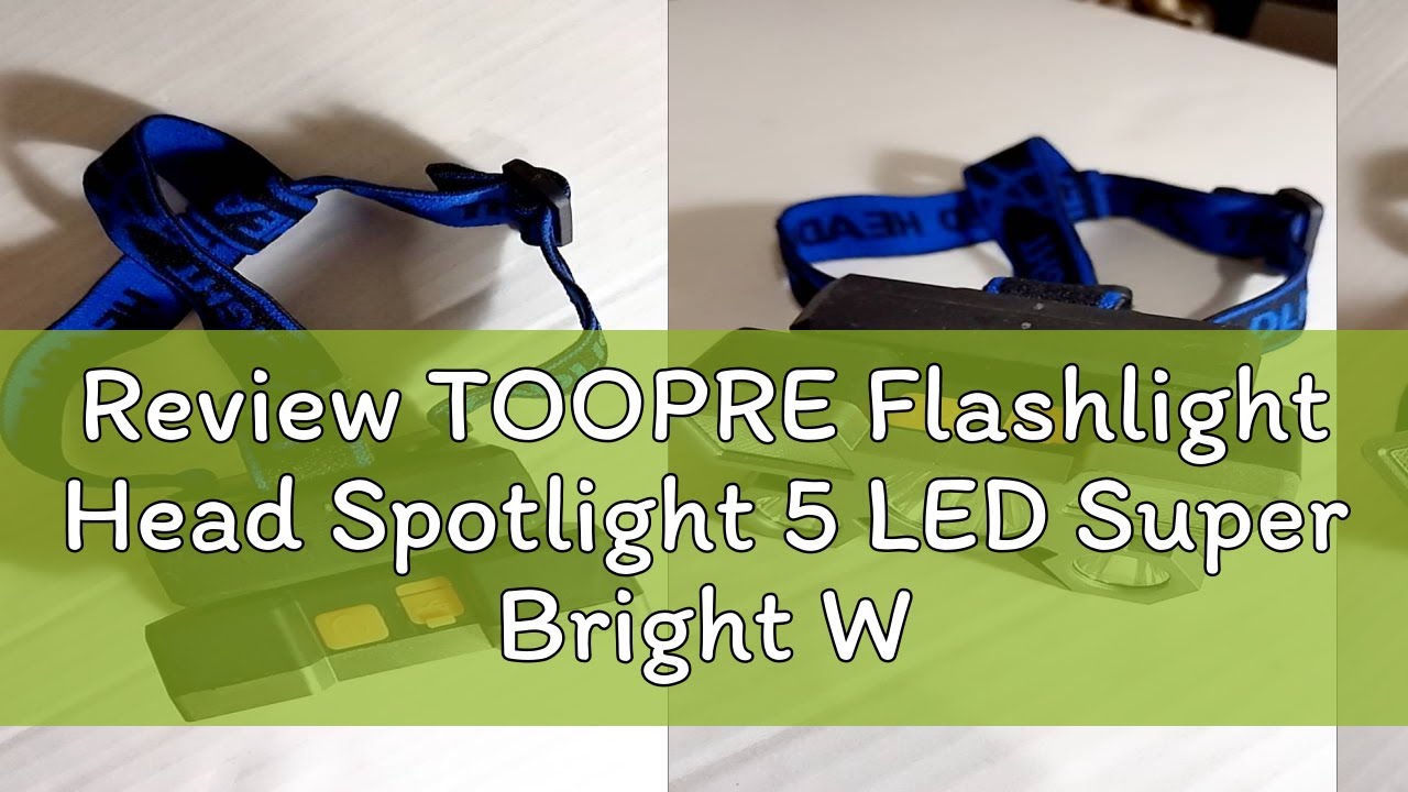 Review TOOPRE Flashlight Head Spotlight 5 LED Super Bright Waterproof USB Rechargeable
