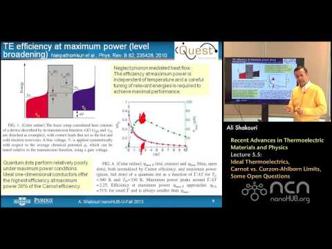 nanoHUB-U Thermoelectricity L5.5: Recent Advances - Ideal Thermoelectrics, Carnot vs. Curzon-Ahlborn
