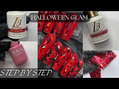 How To Make Luxury Press On Nails | Glam Halloween Nails | Transfer Foil Nails | STEP BY STEP |
