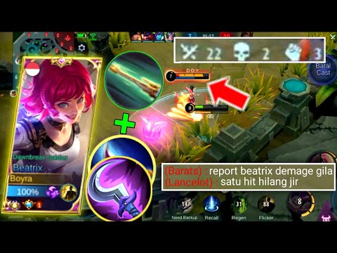 PERFECT SNIPER ONE SHOT BEATRIX MENGGILA KILL ENEMY 22!!! - Mobile Legends