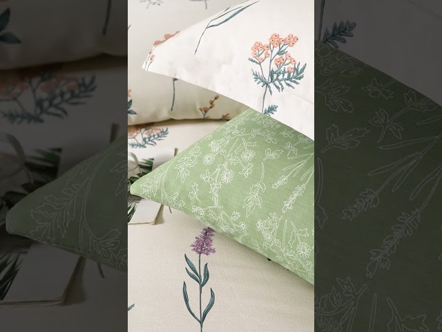 مفرش قطن صيفي مفرد ونص ٤ قطع - نولين - بيج - اخضر