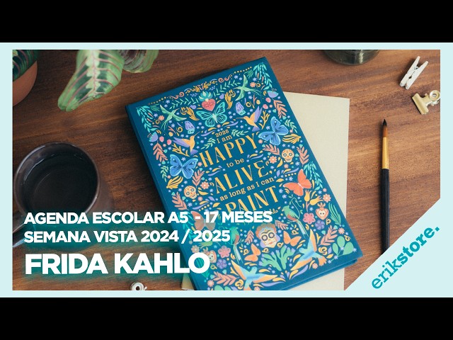 Vídeo relacionado con Grupo Erik Agenda escolar 2026 2027 Semana Vista Frida Kahlo - Agenda Semana Vista A5 para mujer de Instituto y Universidad [Curso 26/27 ] Con Anillas, Tapa dura, Pegatinas e Ilustraciones