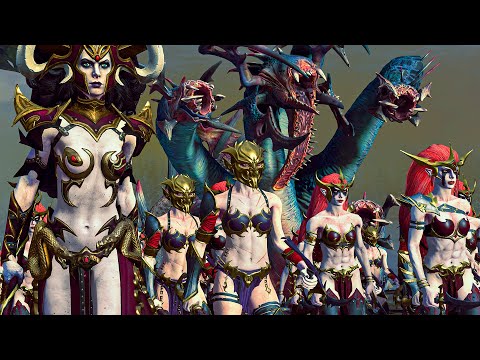 War in Naggaroth - DARK ELVES vs OGRE KINGDOMS - Total War: Warhammer 3 Cinematic Battle