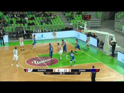 Behind the back assist by Paolo Marinelli (Union Olimpija - Zadar, 1.2.2015)