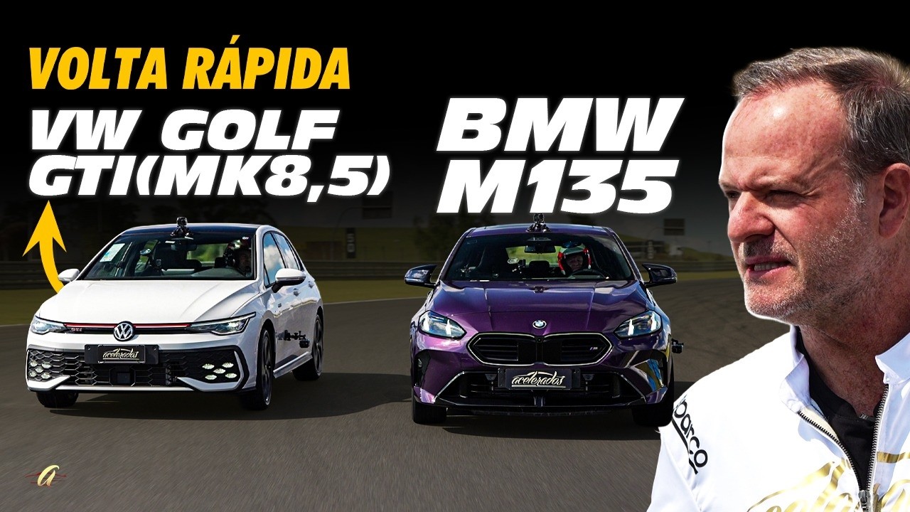 VOLKSWAGEN GOLF GTI E BMW M135 NA VOLTA RÁPIDA! Rubinho acelera a dupla de hot hatches no Velocitta!