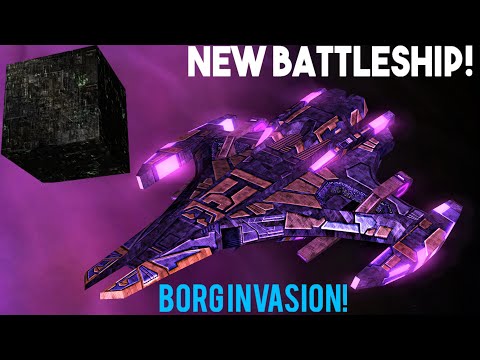 CineMatic  Battle! - NEW Dominion BattleShip VS 1 Borg Cube - Star Trek Ship Battles - Space Games