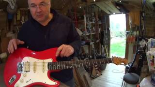 Video thumbnail for Pauls Indian Sunn Mustang strat set up by Sam Deeks