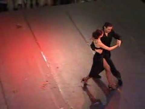  Katia Rodrigues  and  Alexandre Bellarosa  are  dancing  to  the  tango  "  La Cumparsita  "