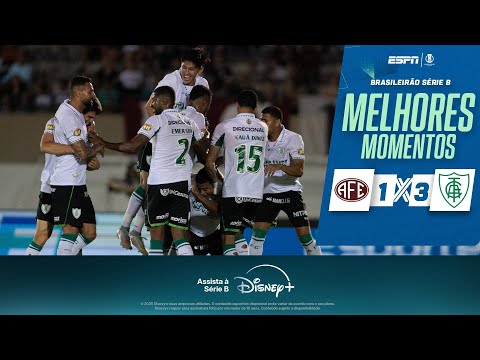Gols e lances de Ferroviária-SP x América-MG
