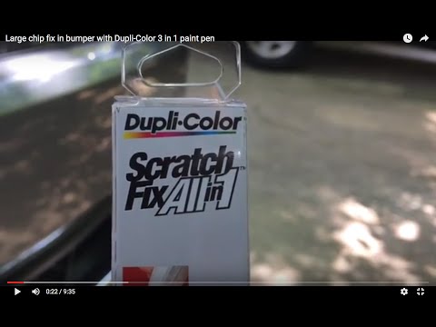 Large chip fix in bumper with Dupli-Color 3 in 1 paint pen