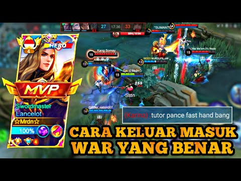 TUTORIAL LANCELOT KETIKA SUDAH LATE GAME !!! CARA KELUAR MASUK WAR LANCELOT YANG BENAR