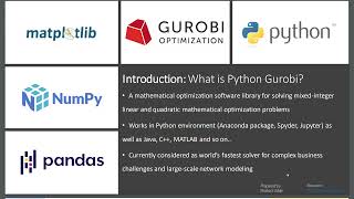 Python GUROBI for mathematical modeling and optimization