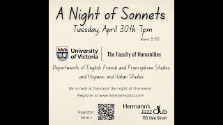 A Night of Sonnets | UVic Faculty of Humanities - Apr. 30, 2024