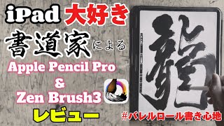 iPad歴12年iPad大好き書道家によるApplePencilProとZen Brush 3レビュー‼️アップデートしたバレルロール機能は使えるか徹底レビューします。