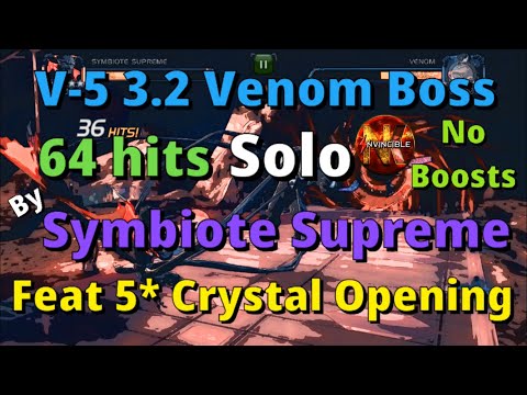 Variant-5 3.2 Venom Boss Solo in 64 hits With Symbiote Supreme! #MCOC(Marvel Contest of Champions)