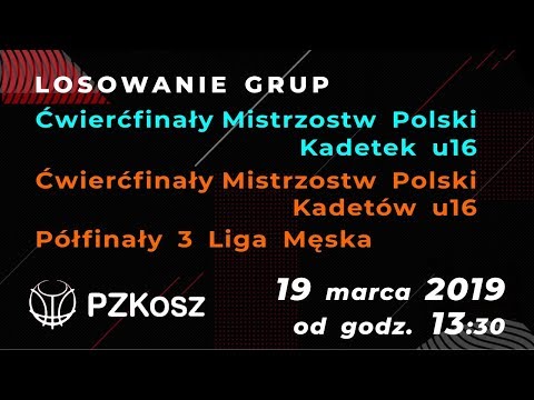 Losowanie Grup 1/4 Finału MP Kadetek, 1/4 Finału MP Kadetów i 1/2 Finału 3 Liga Mężczyzn