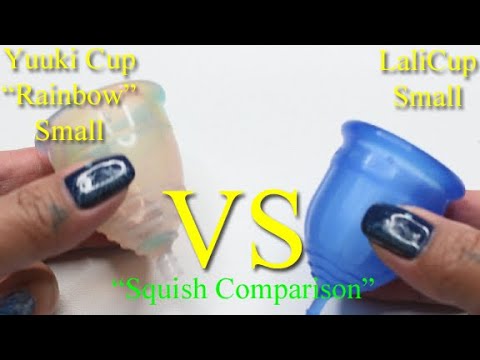 Yuuki Rainbow vs LaliCup SMALL -  Menstrual Cup Squish