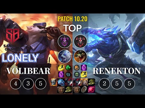 SB Lonely Volibear vs Renekton Top - KR Patch 10.20
