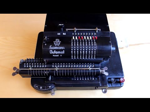 Rechenmaschine Hamann Automat V - Demo (vintage electro-mechanical calculator)