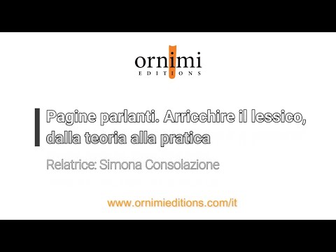 Pagine parlanti (Webinar Ornimi Editions)