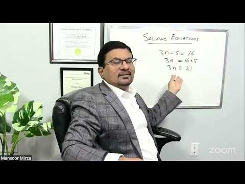 Solving Equations  Gr-7    FREE FOR ALL MATHEMATICS   by Mansoor Mirza Lesson # 195