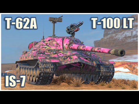 IS-7, T-62A & T-100 LT • WoT Blitz Gameplay