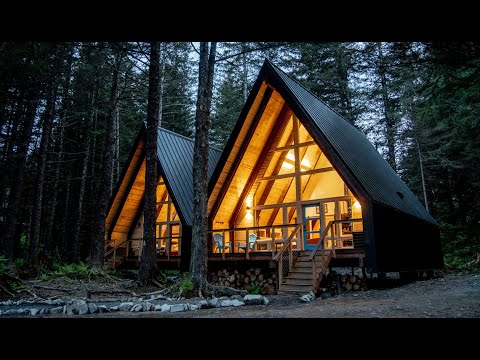 Remote Alaska A-Frame Cabin Tour - Two Bedroom Space Saving Design