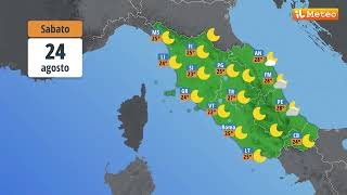 Meteo, previsioni meteo Sabato 24 agosto 2024