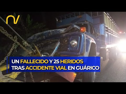 Reporte Vial: Un fallecido y más de 20 heridos en accidente de tránsito en Guárico