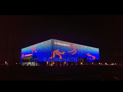 Fitness Center Building Exterior Facade Lighting Outdoor LED Building Lighting Decoration