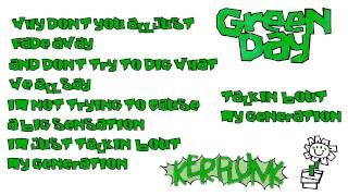 Green Day - My Generation (Lyrics)