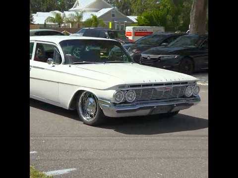 Thumbnail for 1961 Chevy Biscayne Impala Classic Car Exhaust Sound Driving By at the Car Show by Car