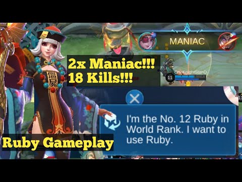 RUBY!! 2x MANIAC!! IM BACK!! | Ruby Top Global Gameplay | Mobile Legends