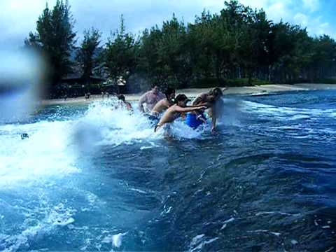 North Shore Wave Washes Away Kids