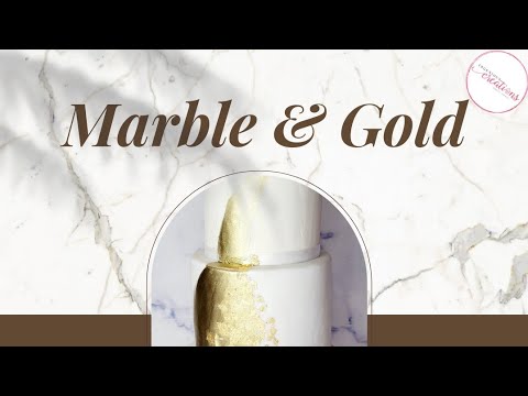 3 Tier Marble, White & Gold Wedding Cake! #caketutorial #weddingcake #fondant