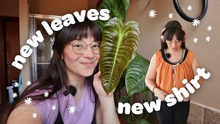 VLOG spring houseplant update, pulling weeds, and my latest sewing project!