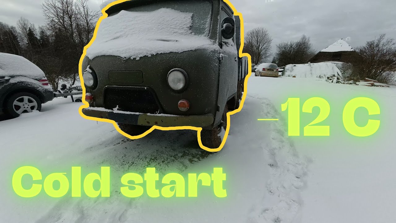 UAZ 3303 cold start  -12°C