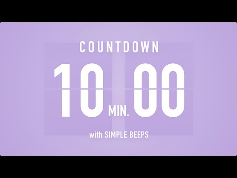 10 Minute Countdown Timer ⏳ Flip Clock with Bell Alerts 💜🔔