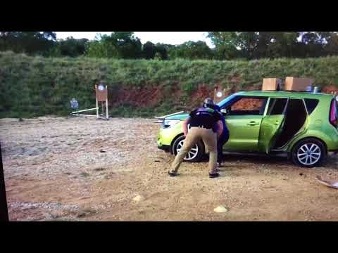 GORUCK Counter Ambush - me coming out of front passenger seat during Advanced Firearms -10-15-2017