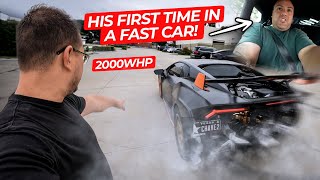 My Editors Reaction to first time in a 2000 HP Lamborghini * Scared Straight*