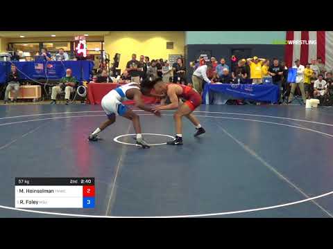 2018 FS WTT Challenge/UWW Juniors 57 Semi-Finals - Malik Heinselman (TMWC) Vs. Rayvon Foley (MSU).