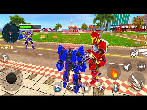 Missile Truck Airplane Robot Transform: Car Robot War - Blue Robot #2 - Android Gameplay