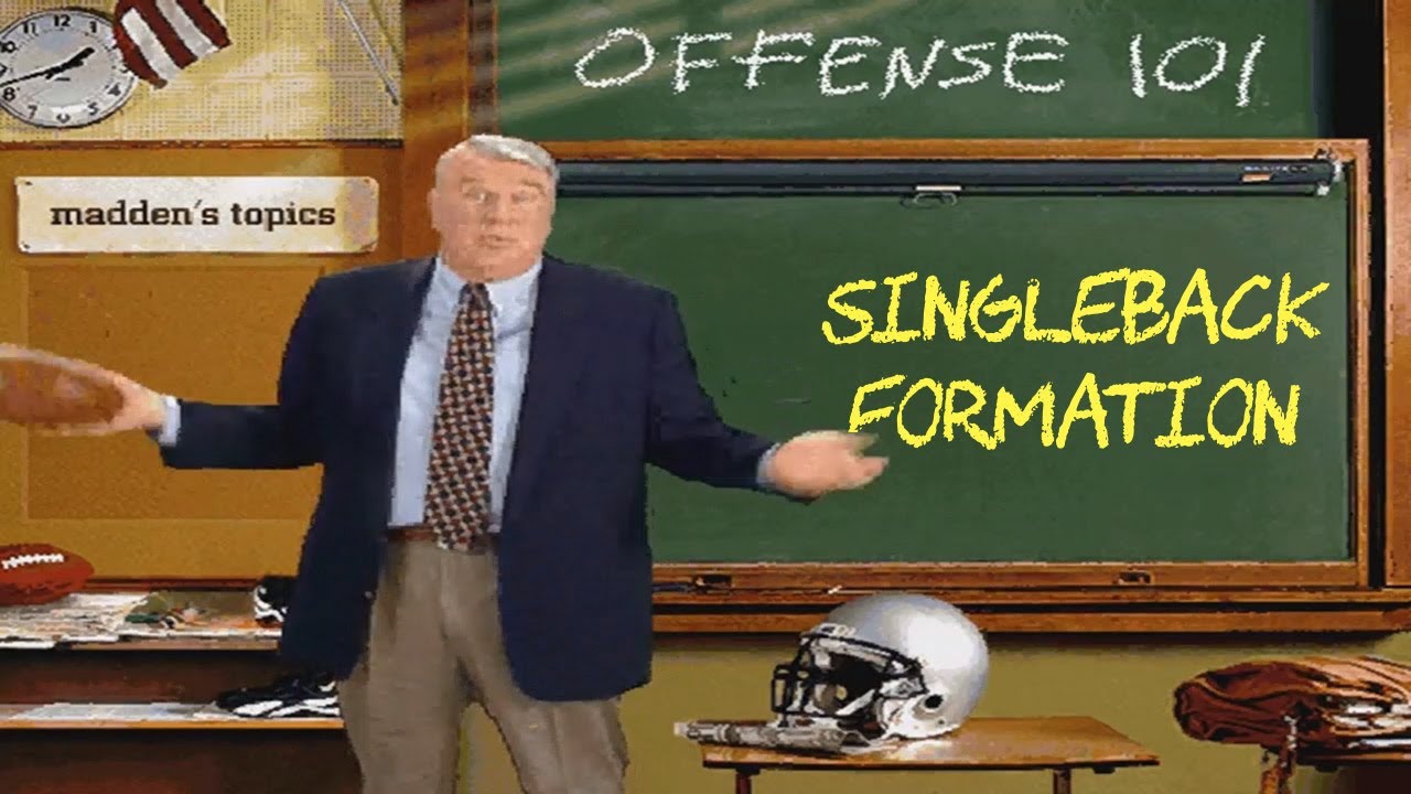 Madden Offense 101 - Singleback Formation- John Madden - Telestrator