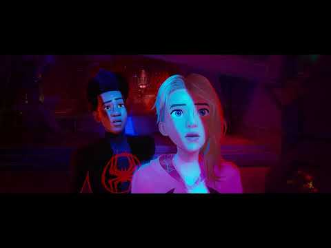 Spider-Man: Across the Spider-Verse official trailer artwork with Miles and Gwen swinging through the multiverse