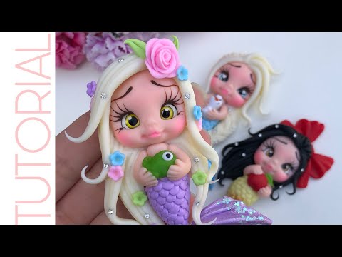 Como Fazer Aplique de Biscuit Para Laços - Aplique Princesa Sereia