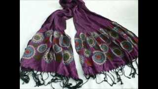 Beautiful Scarves with Embroidered and Sequin Detailing at globalMarsha.com
