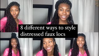 8 hairstyles for distressed faux locs 💅🏽💇🏾‍♀️ (short video)