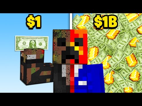 I Became a BILLIONAIRE With Only ONE Dollar in Minecraft