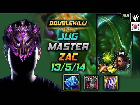 천상계 정글 자크 서리불꽃 여진 - Master Zac Jungle vs Nidalee - 롤 KR 12.11